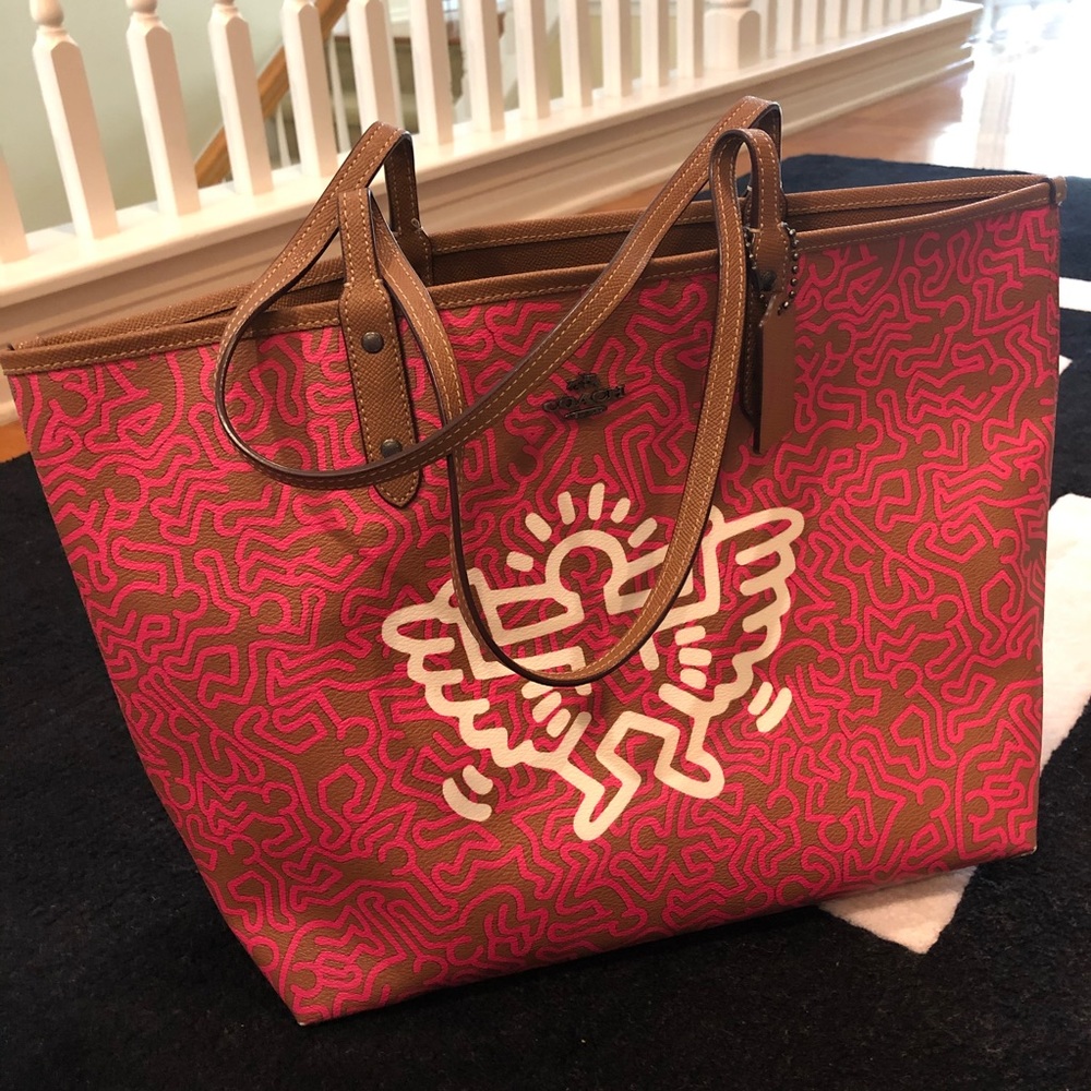 COACH X KEITH HARING rare artist tote bag set
